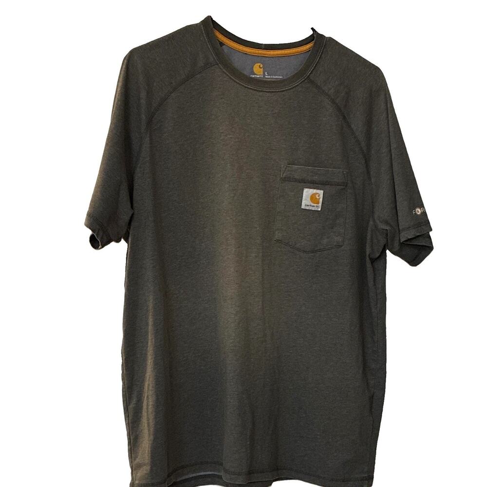 Carhartt Force Relaxed Fit Pocket T-Shirt Men's Size L Charcoal Grey Work Tee